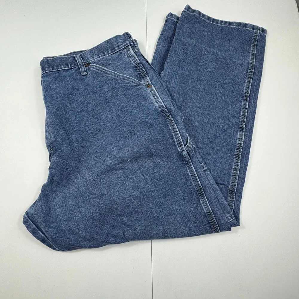 Wrangler‎ Carpenter Jeans Mens 38x30 Blue Denim Workwear Utility Pants